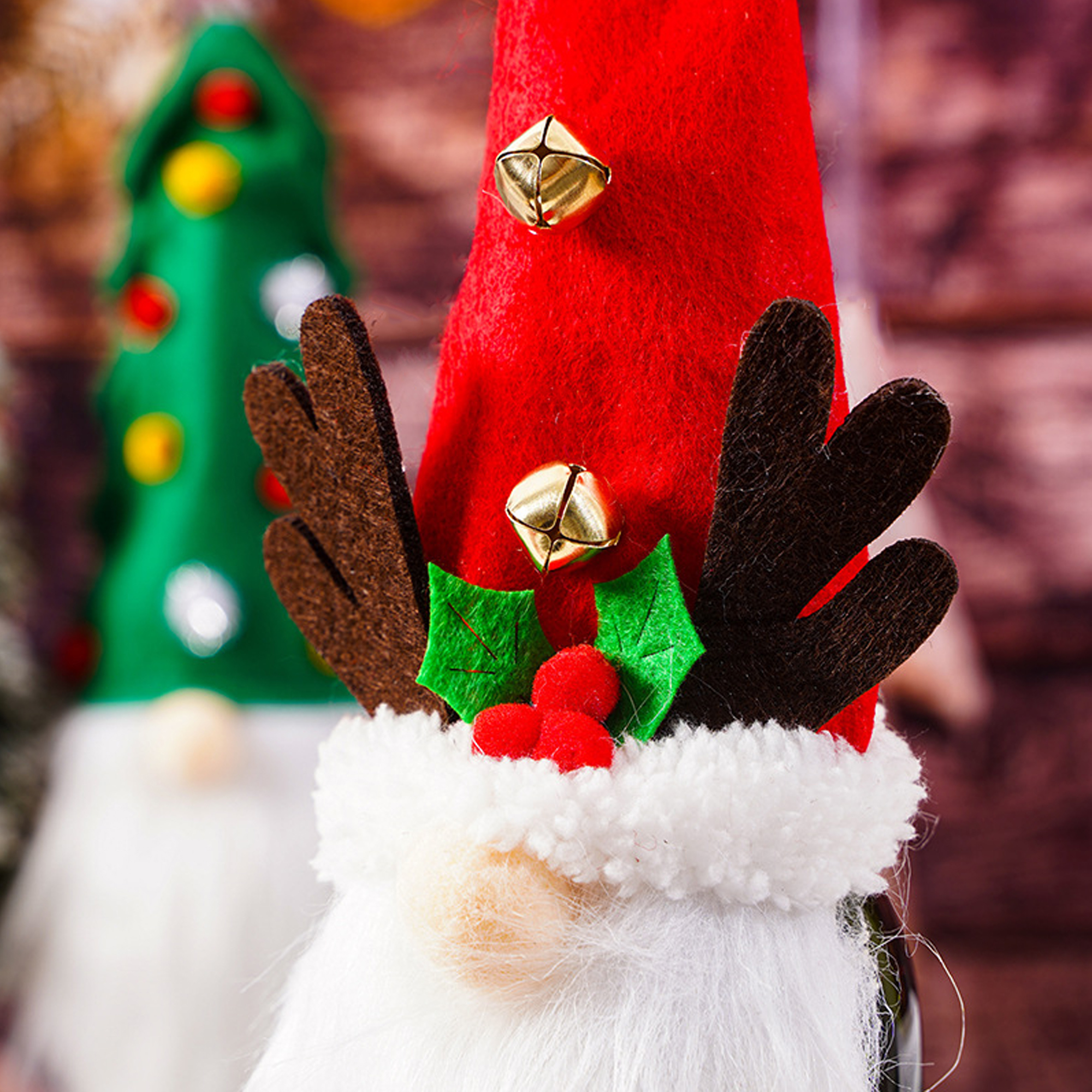 Christmas Gnome Wine Bottle Cover Hat 2