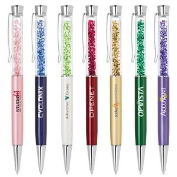 Crystal-II Twist Action Ballpoint Pen with Matching Crystals 4