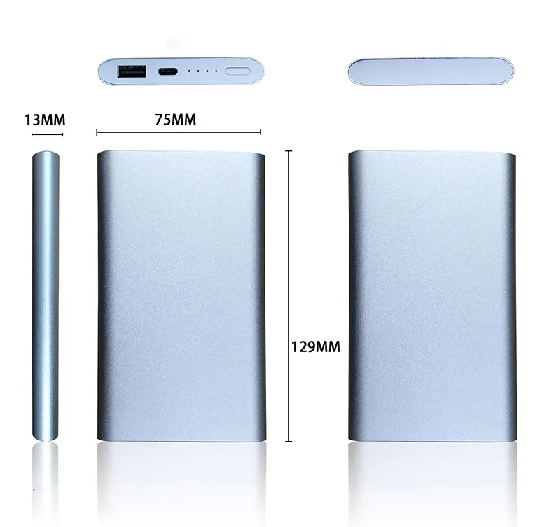 5000mAh Slim Metal Power Bank Bulk Wholesale Custom Logo Promotional Charger Gift 5