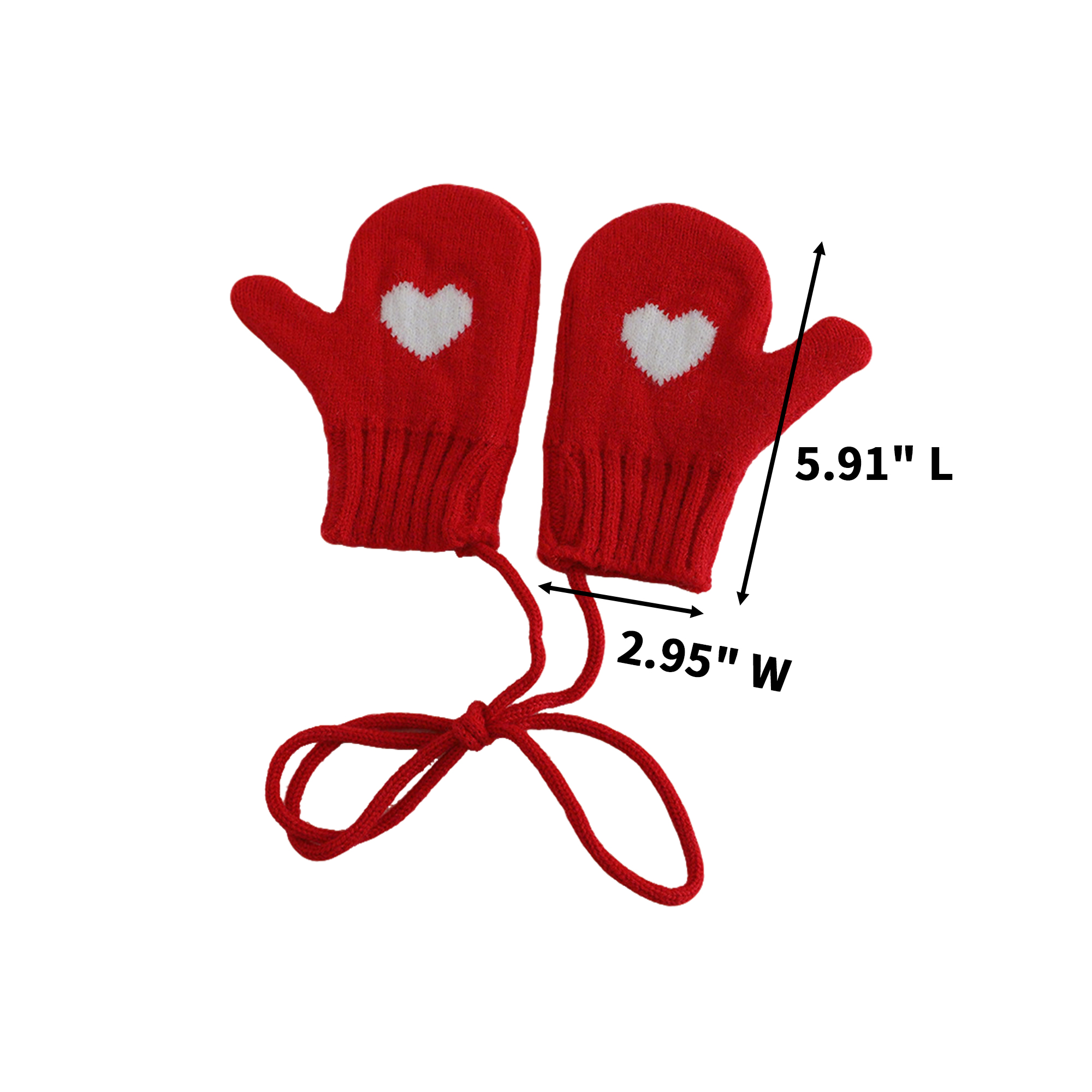 Heart Pattern Knit Child Mitten 5