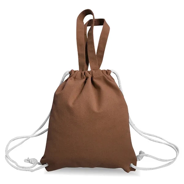 8oz. Recycled Cotton Drawstring Bag With Handle 3