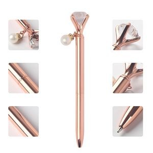 Diamond Top Pearl Pendant Metal Pen 4