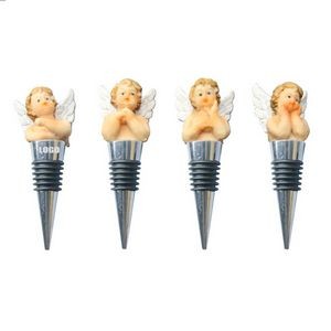 Elegant 4 Piece White Angel Cupid Wine Stopper Set 8