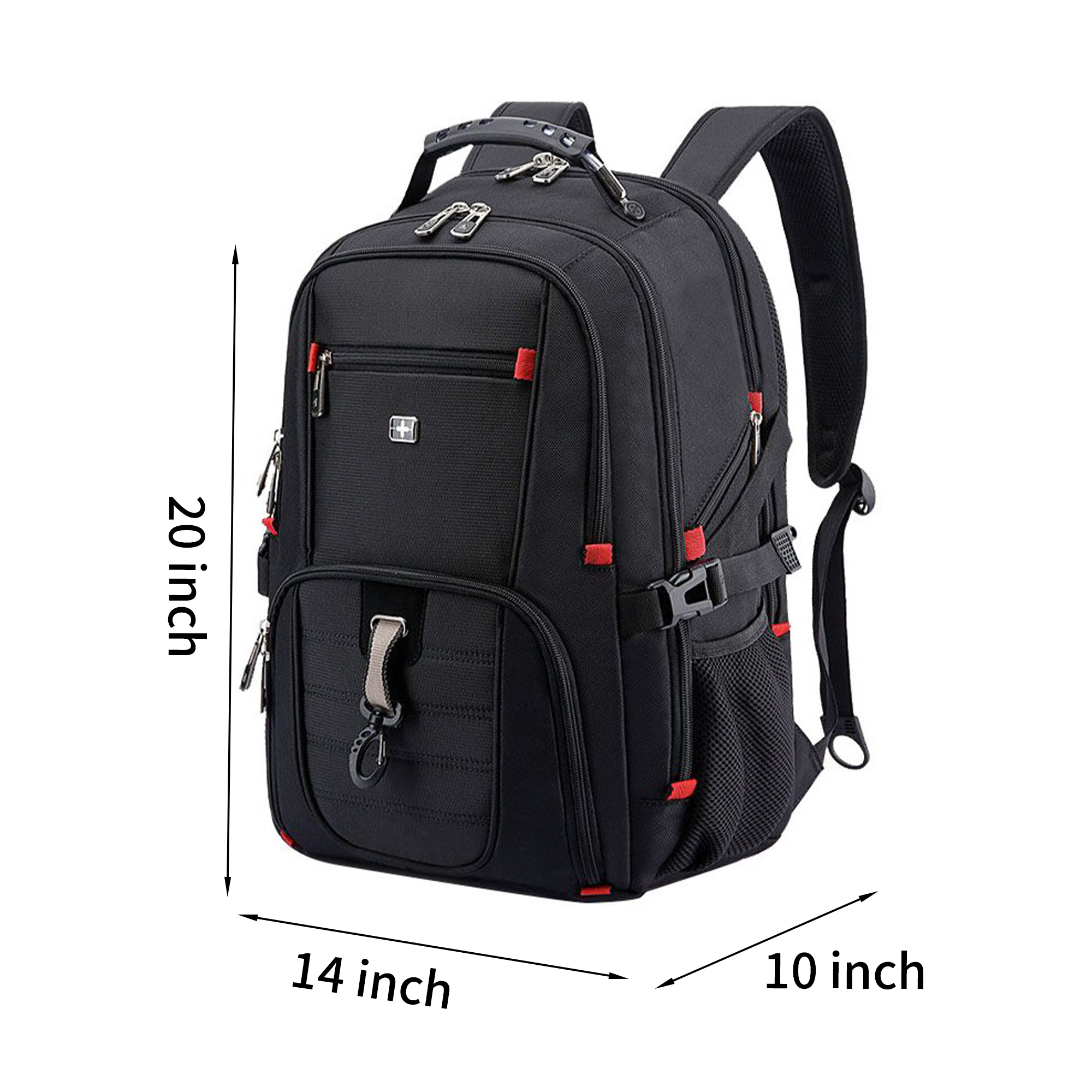 Waterproof Laptop Backpack With USB Charging Port 14" x 10" x 20" 5