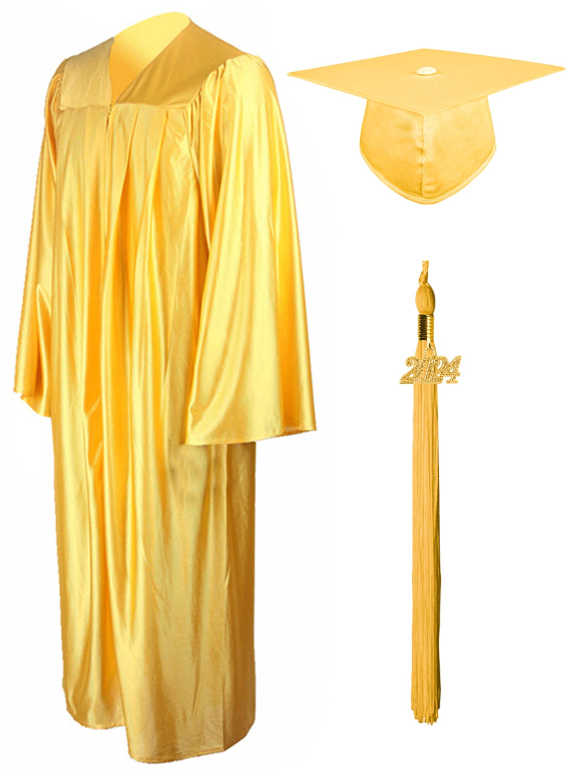 Shiny Graduation Gown Cap Tassel Set 12