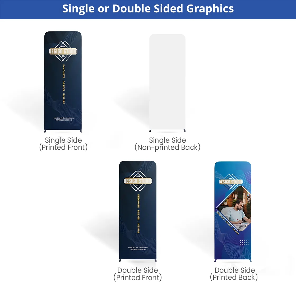 6.5ft Magnetic Modular Fabric Display - Curved Shape 4