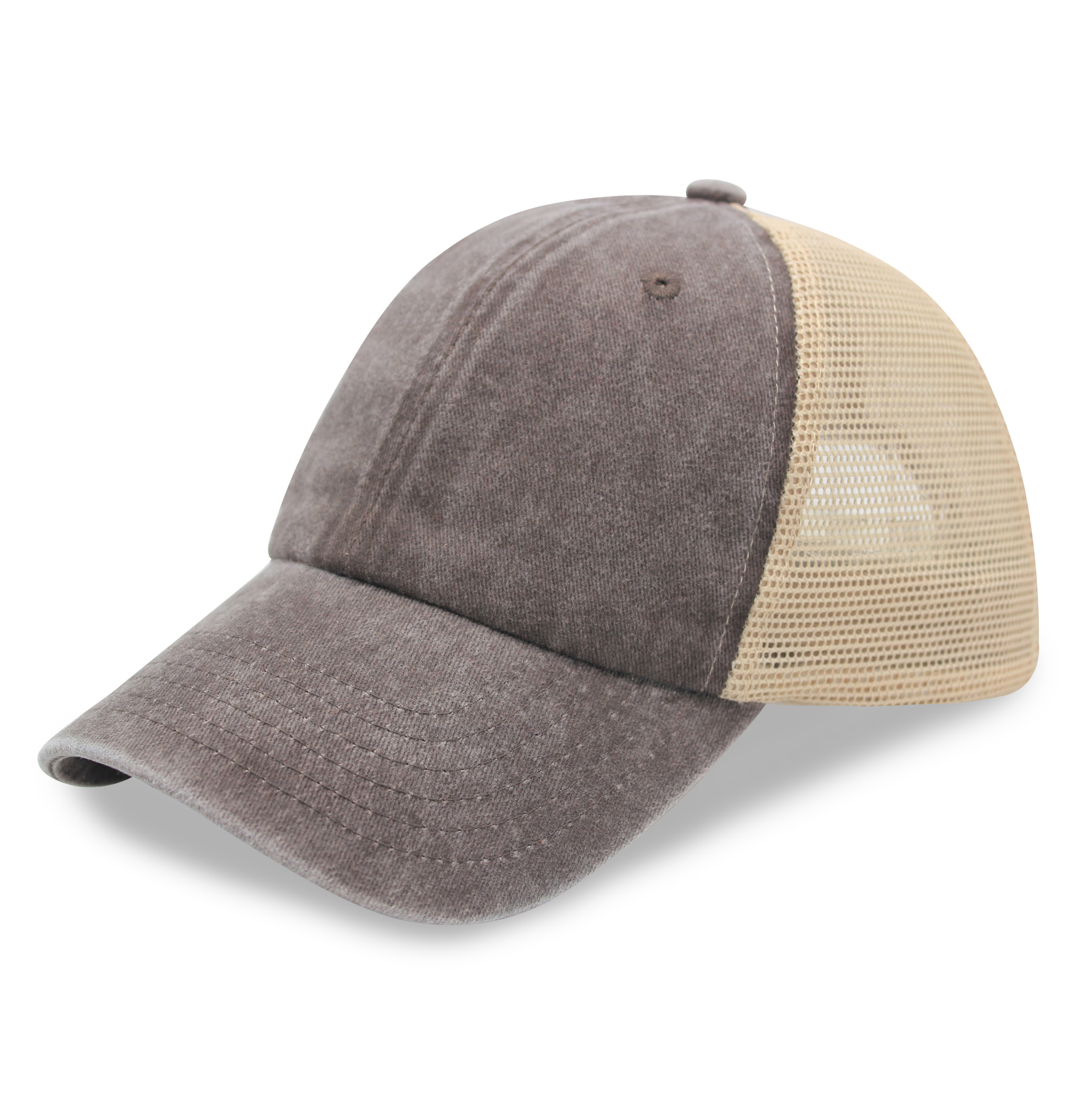 Pre washed Pigment Dyed Soft Mesh snapback trucker cap