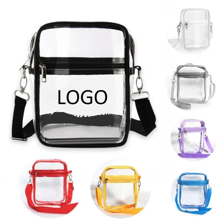 Custom Logo Clear PVC Satchel Bag Bulk Wholesale Stadium Approved Waterproof Tote 4