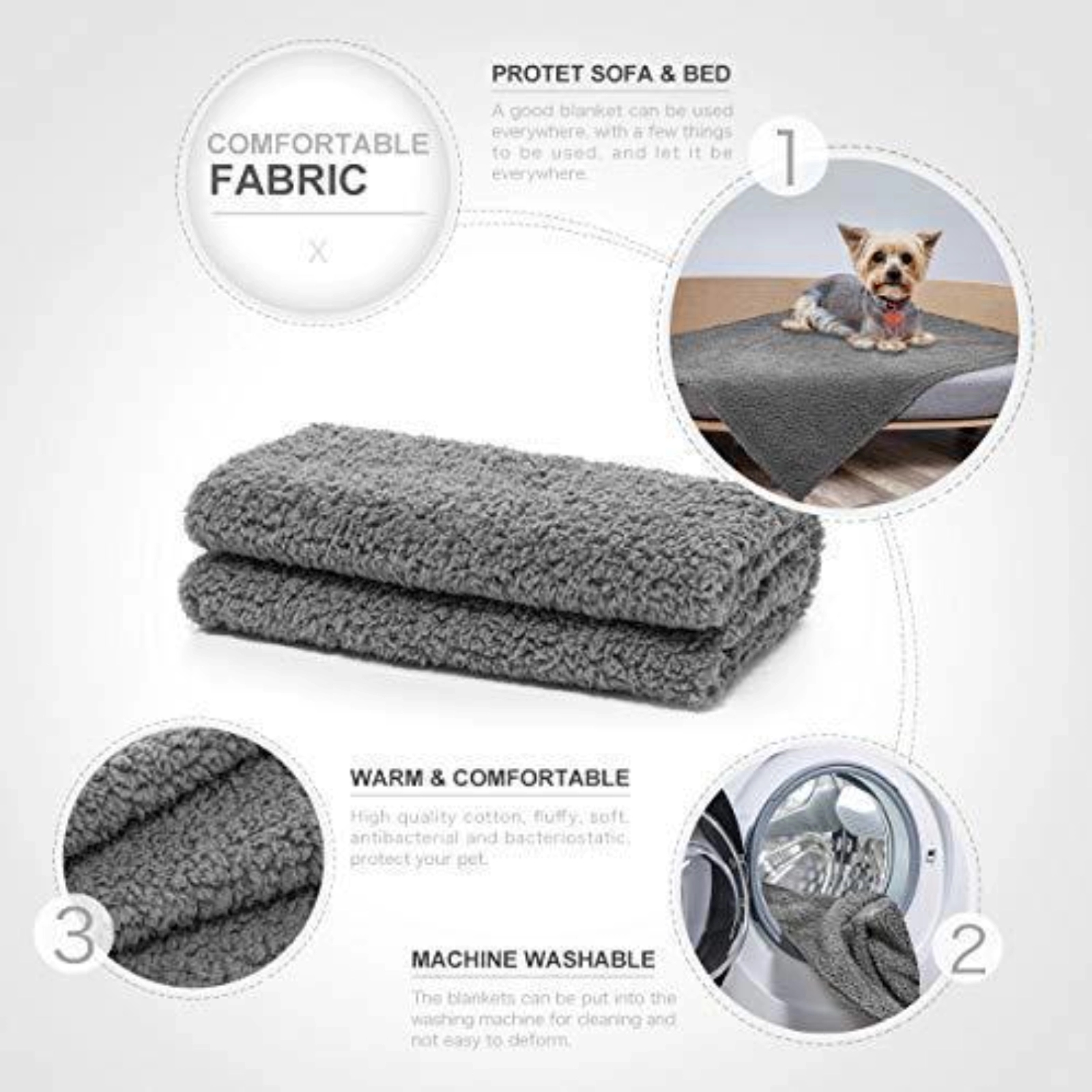Soft Cozy Fleece Throw Pet Blankets 3