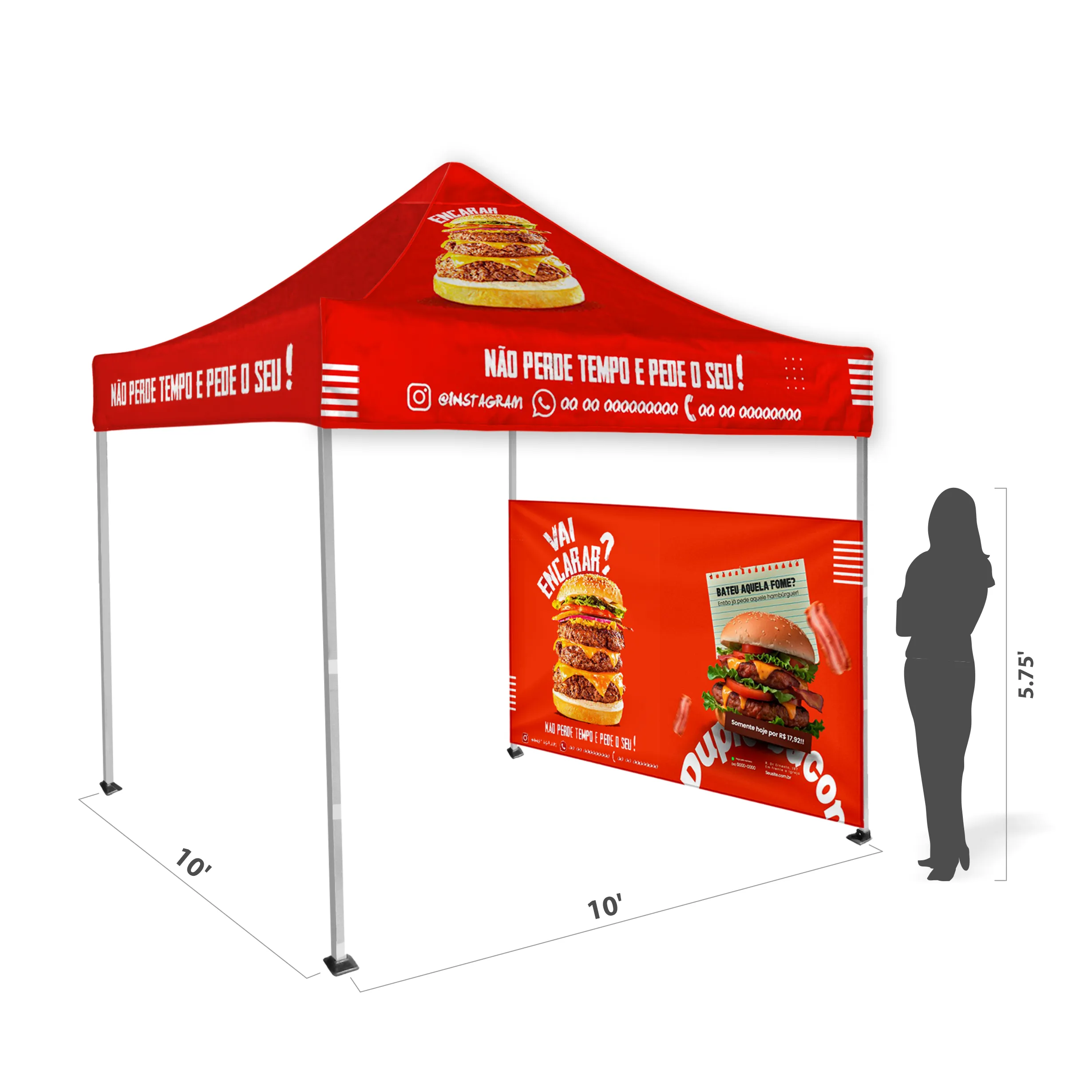 10'x10' Tent Canopy with frame and one half wall 7