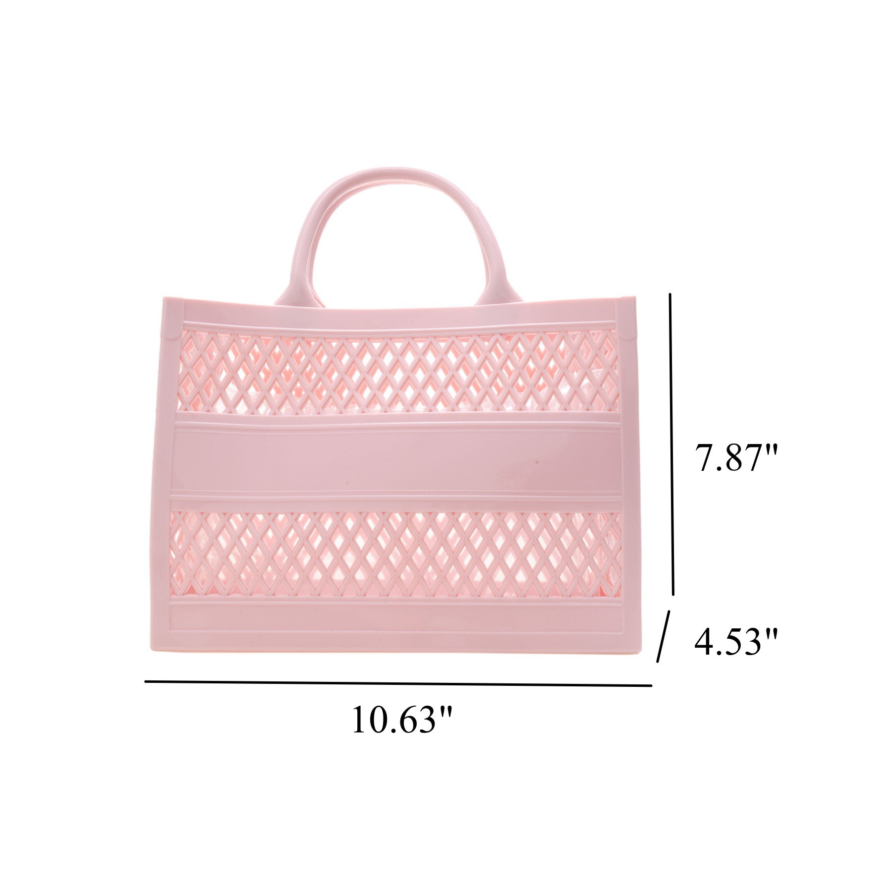 Candy Color Hollowed Out PVC Beach Bag 2
