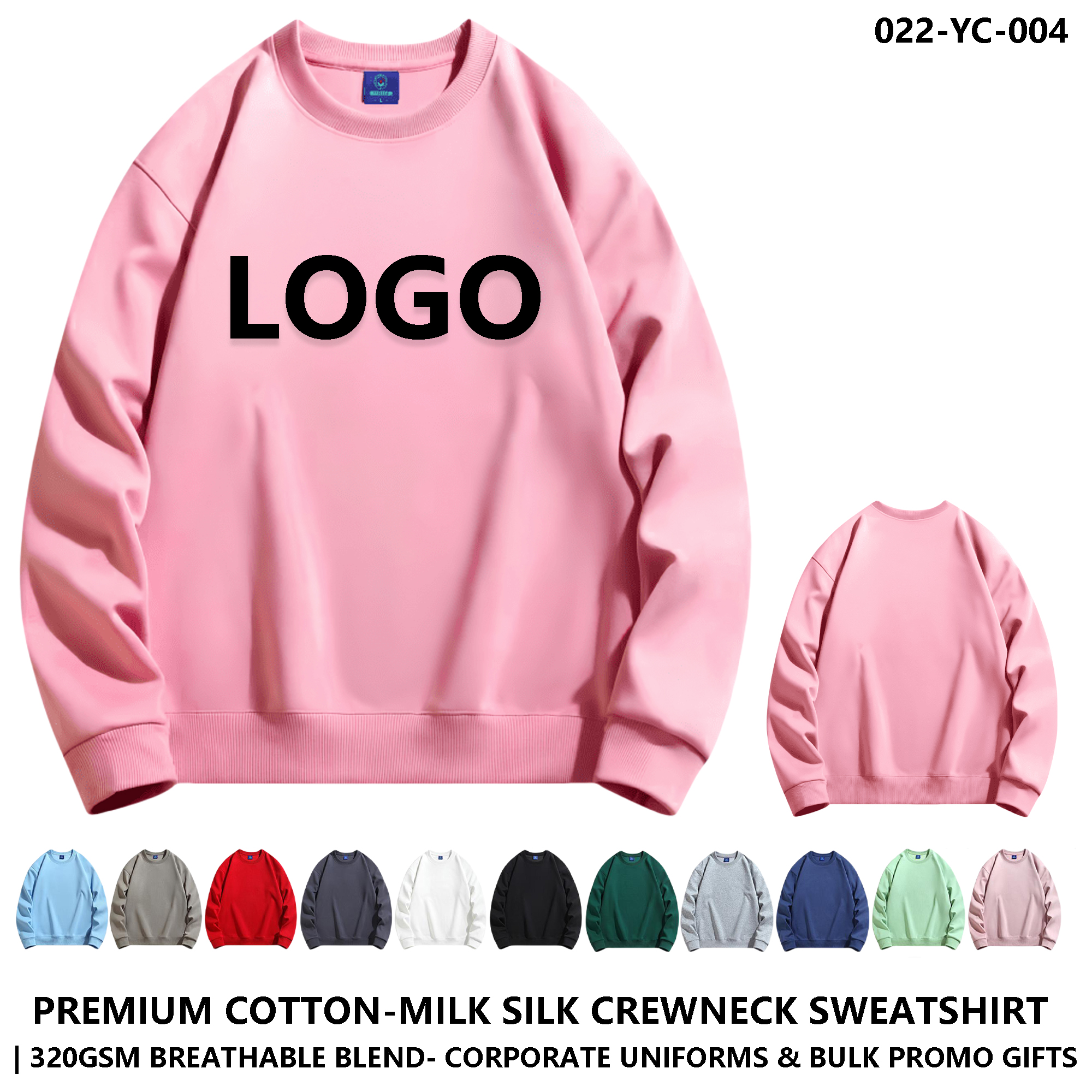 Personalized Cotton Blend Crewneck - Vibrant & Durable 1