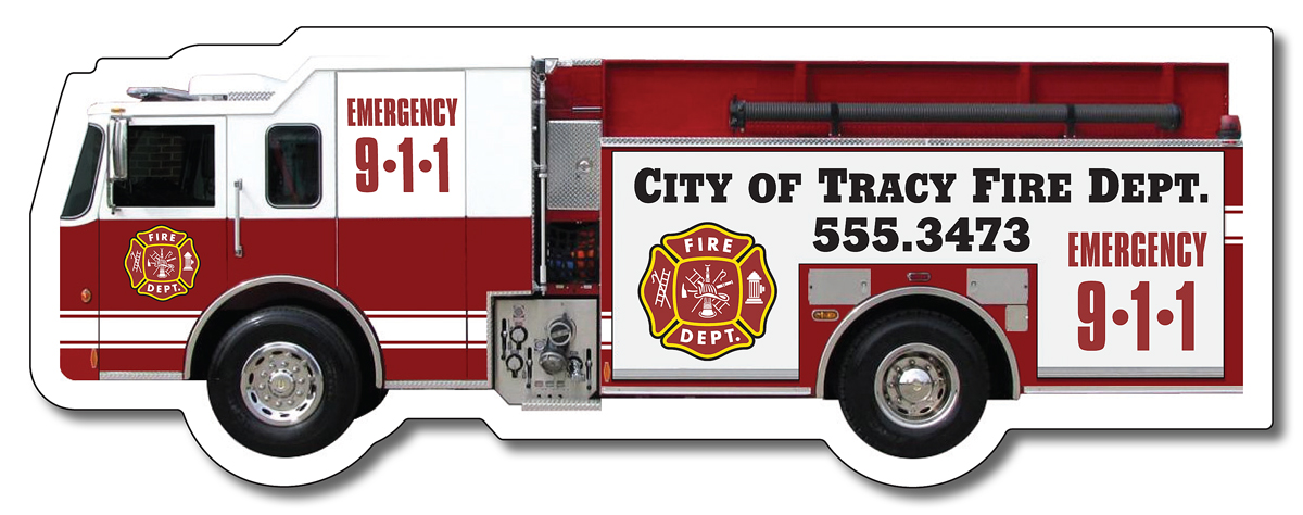 Magnet - Fire Truck Shape (5.125x1.9) - 30 Mil. 4