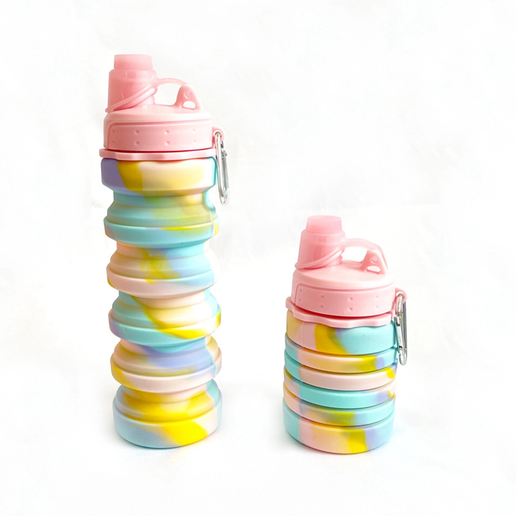 17 Oz. Rainbow Silicone Collapsible Sport Water Bottle 3