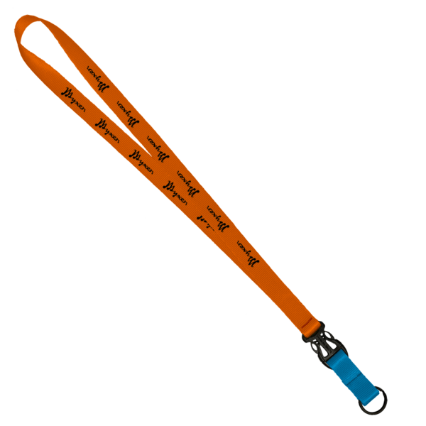 3/4" Multi color (Top and bottom) Nylon Lanyard with Plastic Slide Buckle R 327