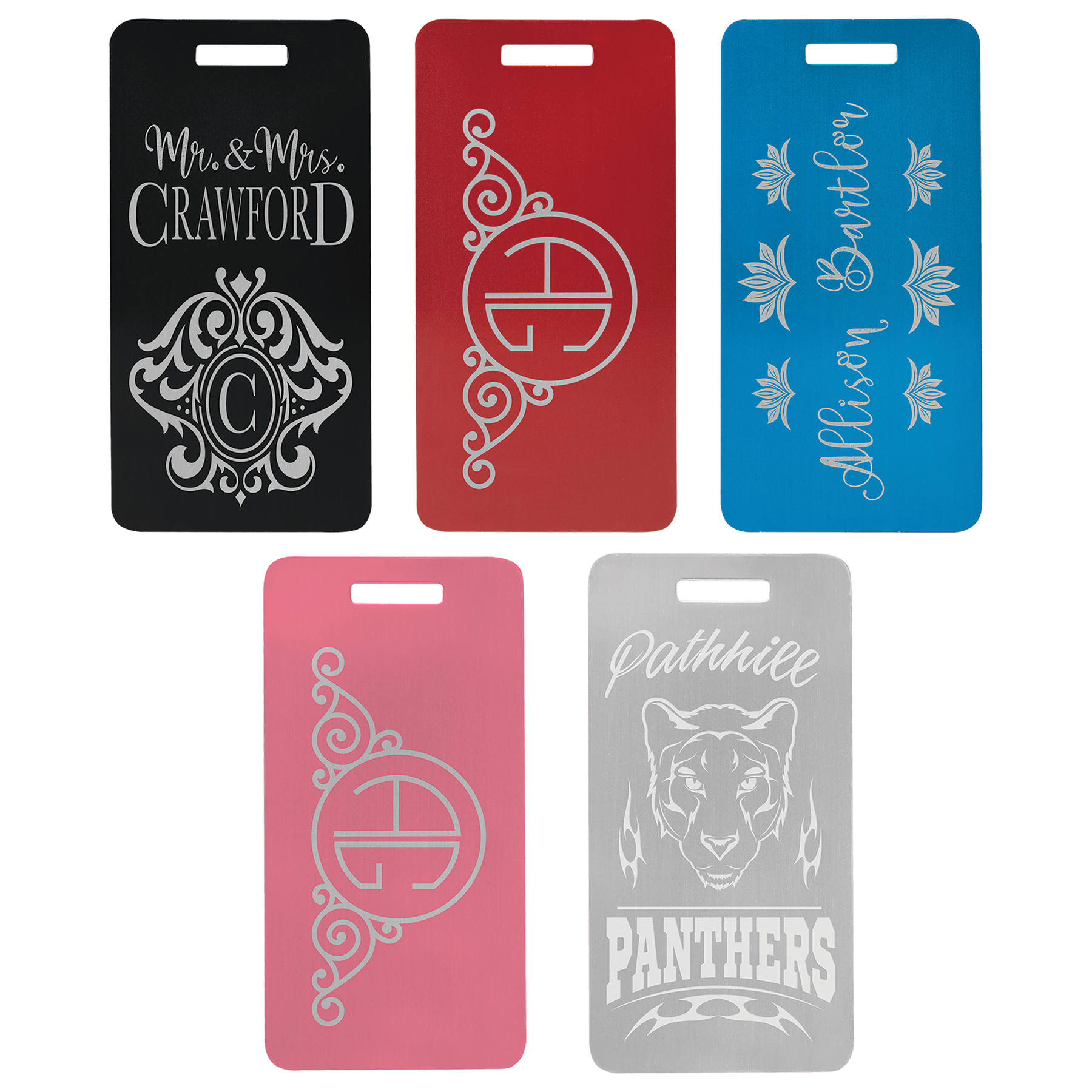 3 7/8" x 2" Anodized Aluminum Luggage Tag 10