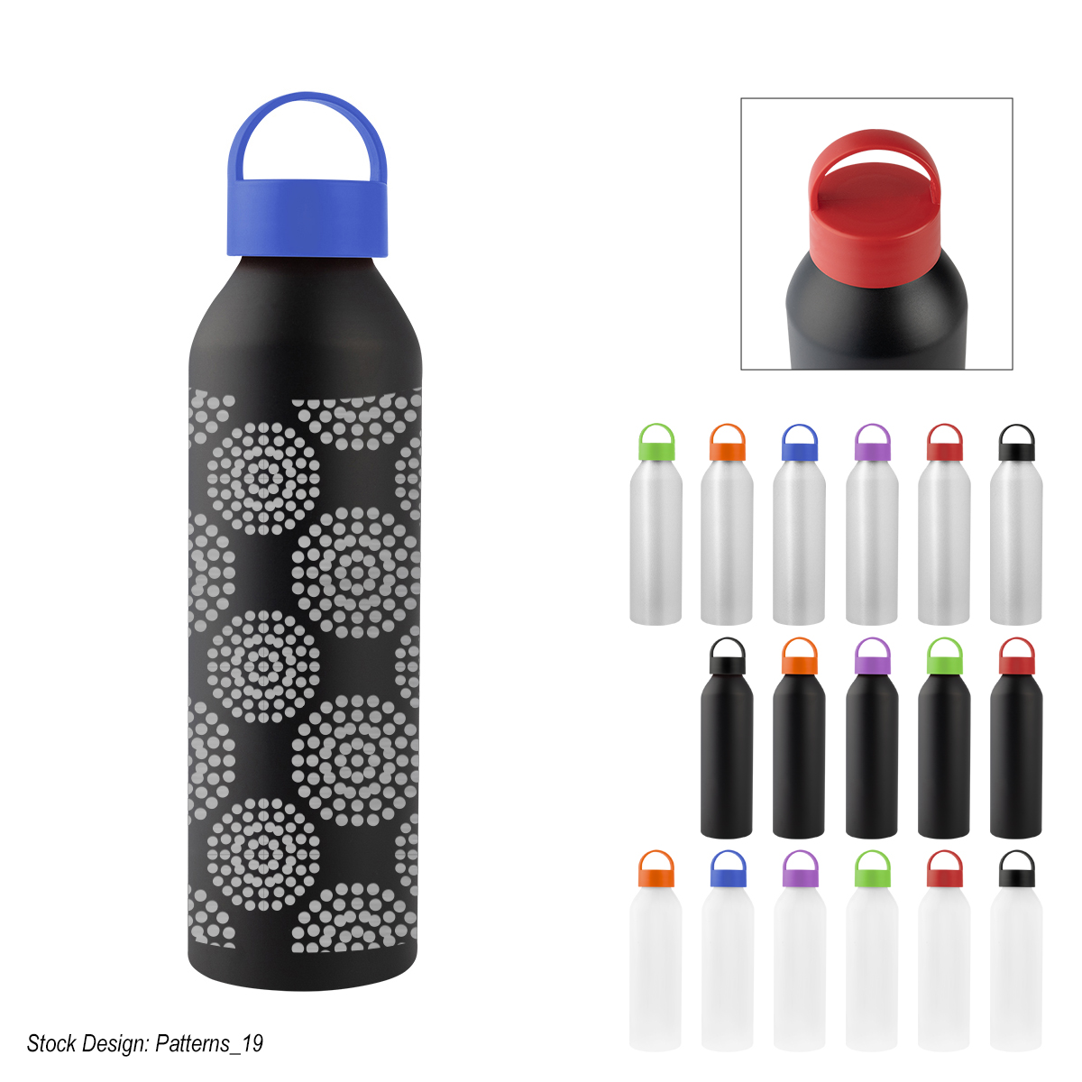 22 Oz. Full Laser Darcy Aluminum Bottle, custom water bottle with logo imprint 5