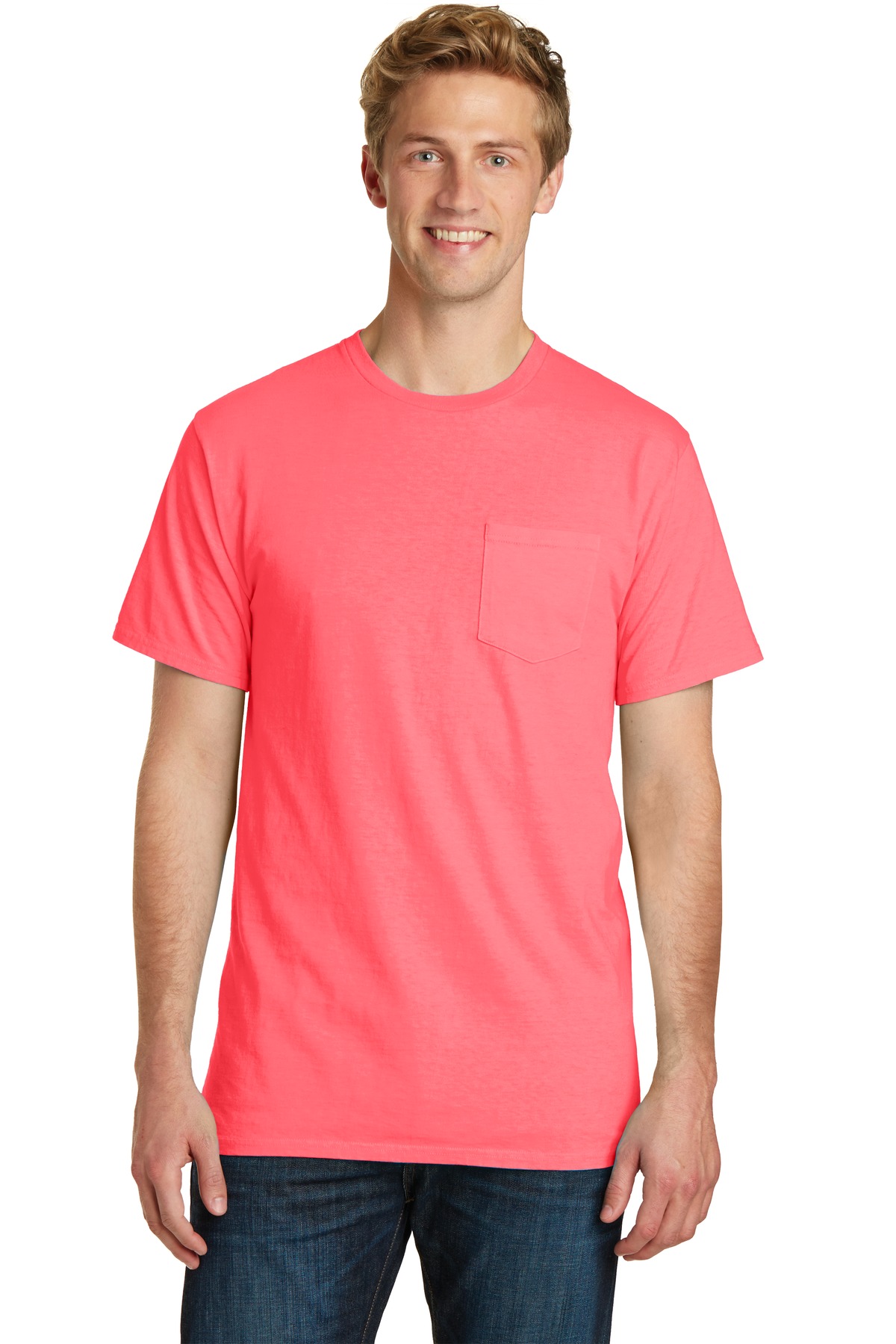 Port & Co Beach Wash Garment-Dyed Pocket Tee. PC099P 12