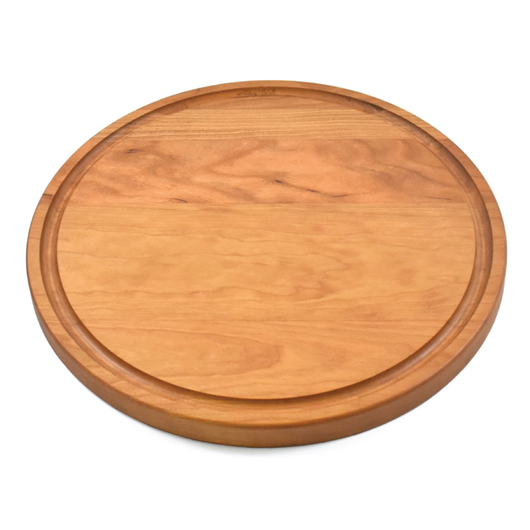10 1/2" x 3/4" Cherry Round Cutting Board with Juice Groove 1