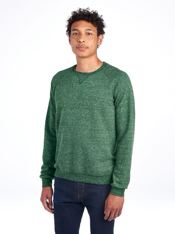 JERZEES Snow Heather Ring-Spun Unisex Raglan Crew 22