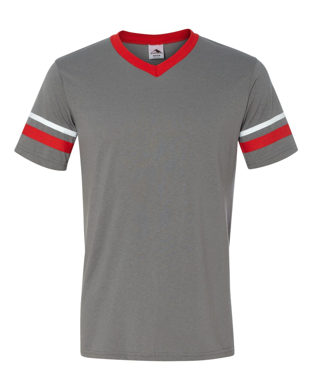 V-Neck Jersey with Striped Sleeves - 360 107