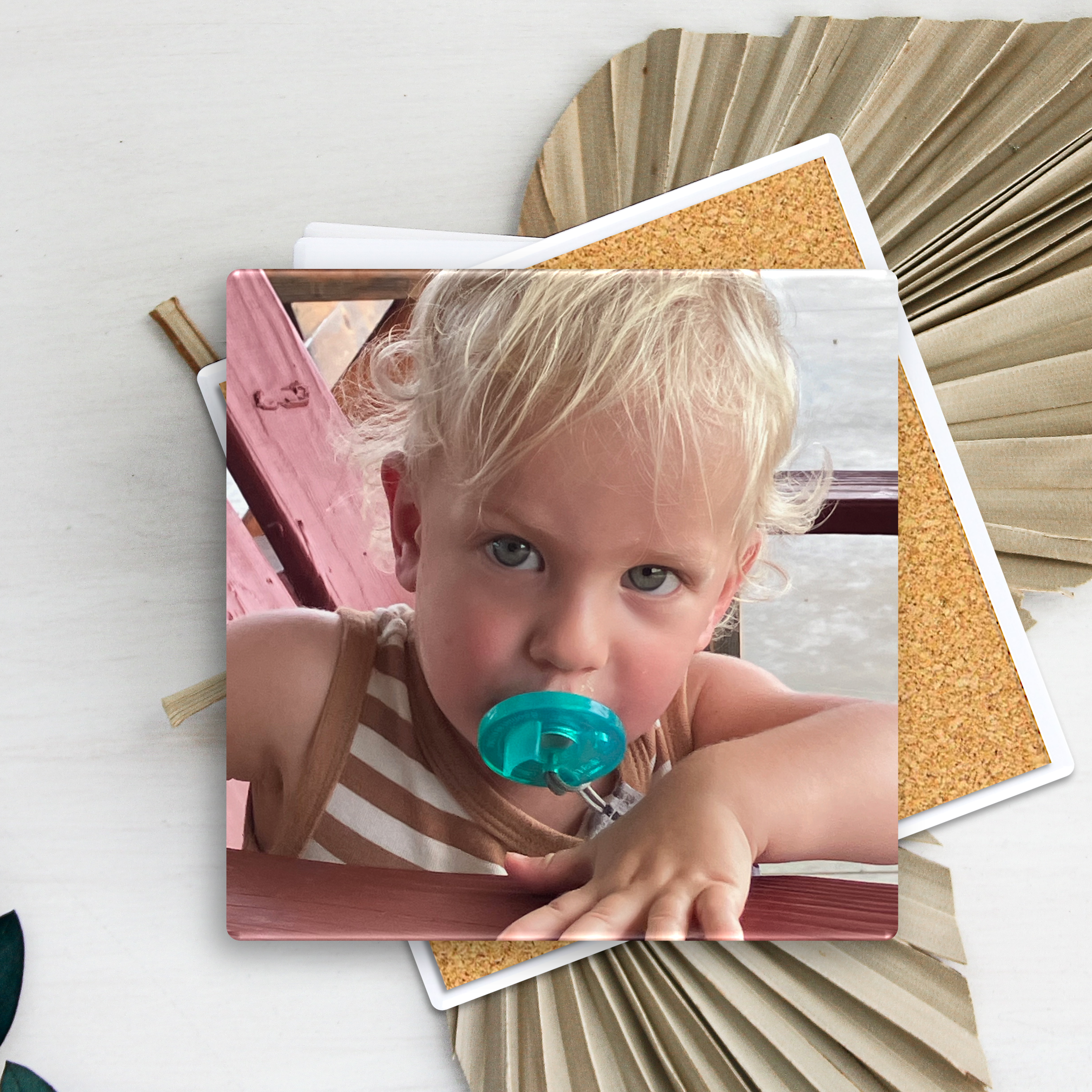 Square Coaster Semi-Gloss White Ceramic 14