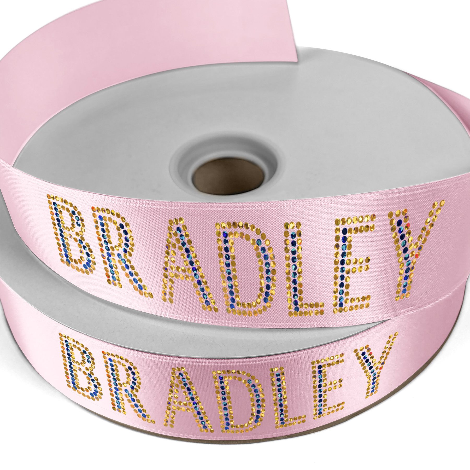 1 1/2" Badge Satin Ribbon - 100yd Roll - Sparkle 27