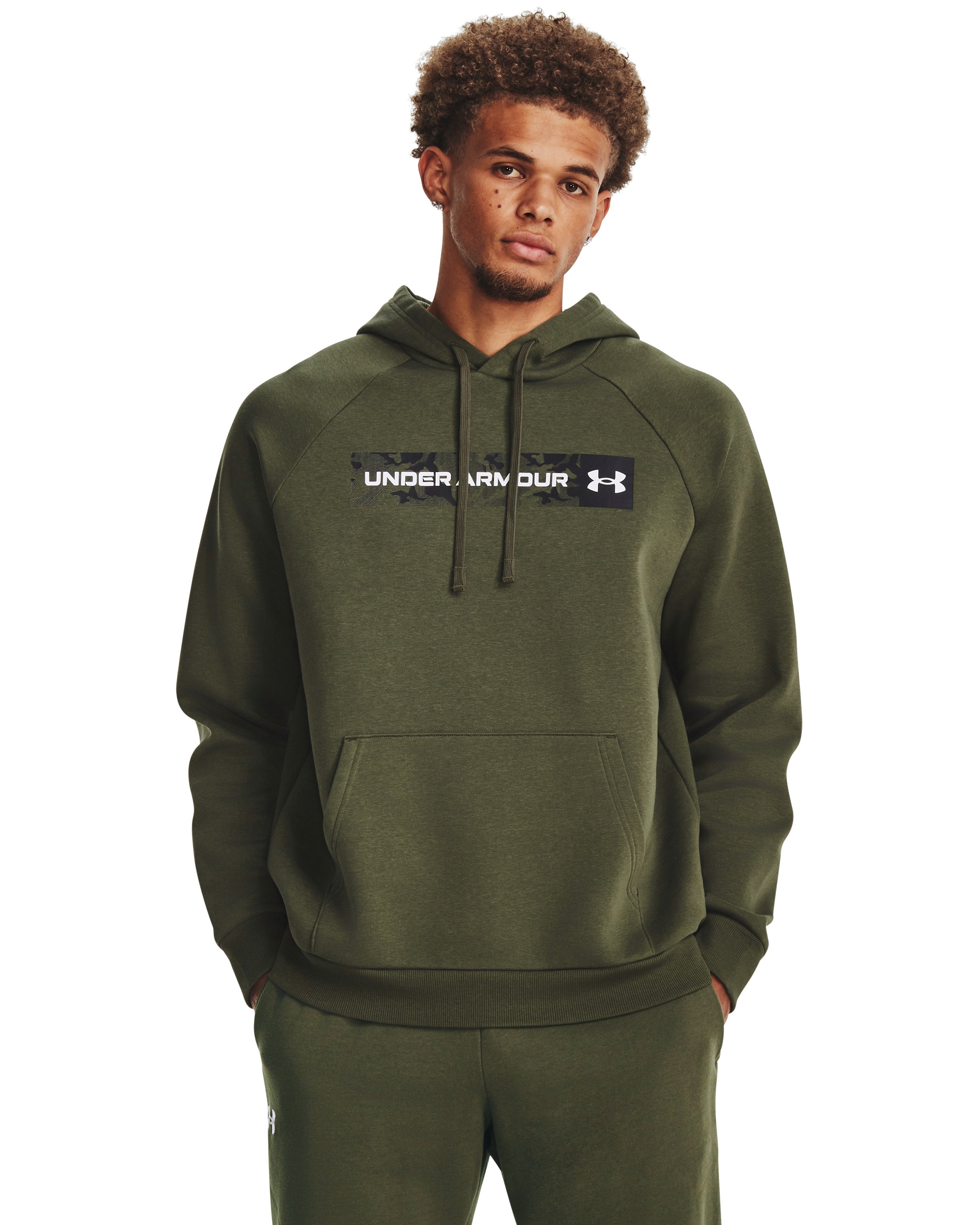 UA Rival Fleece Camo Chest Stripe Men's Hoodie 5