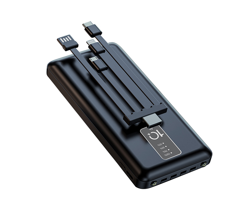 Power Bank with 4 Built-in Cables - 10000 mAh 1
