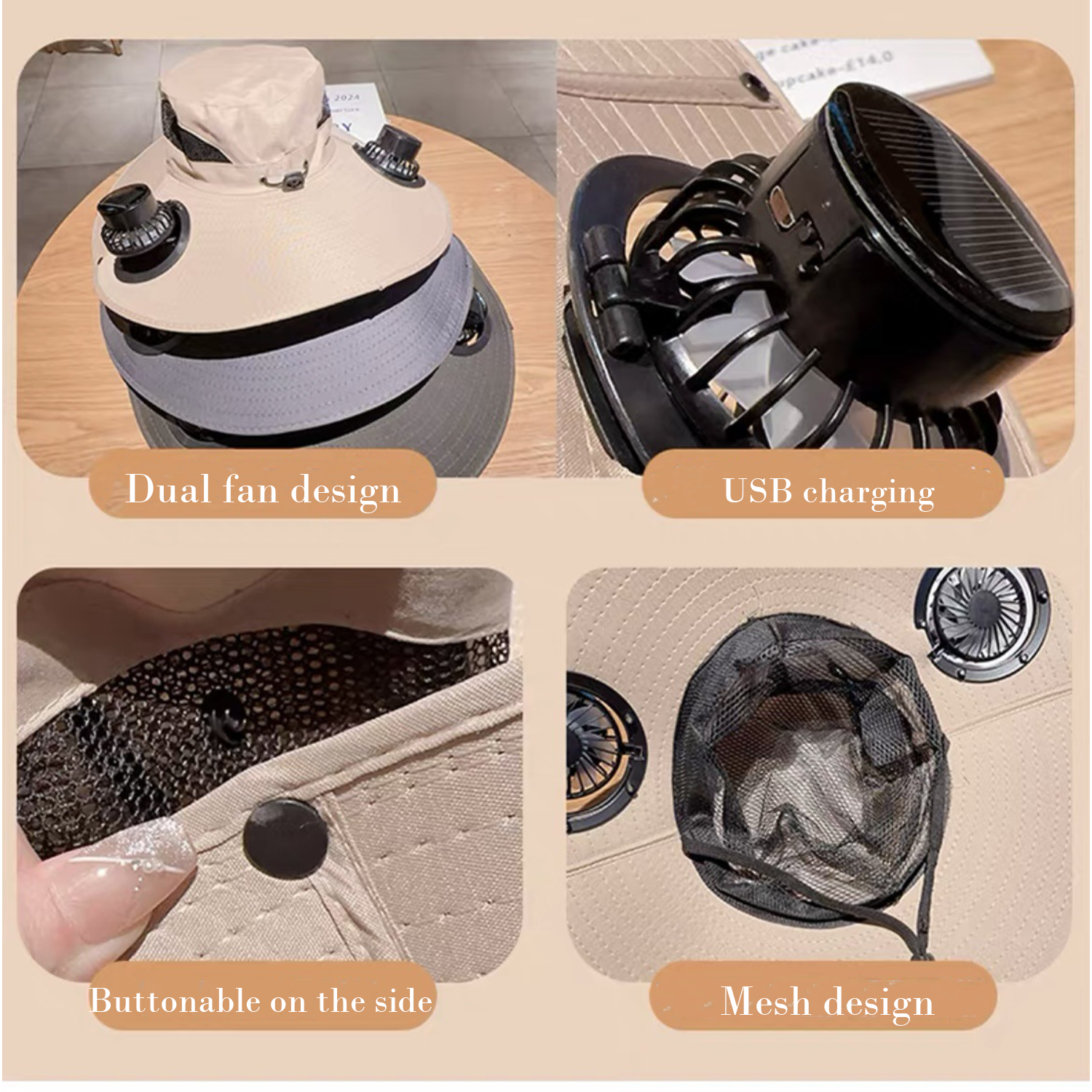 Solar Fan Summer Outdoor Hat 3