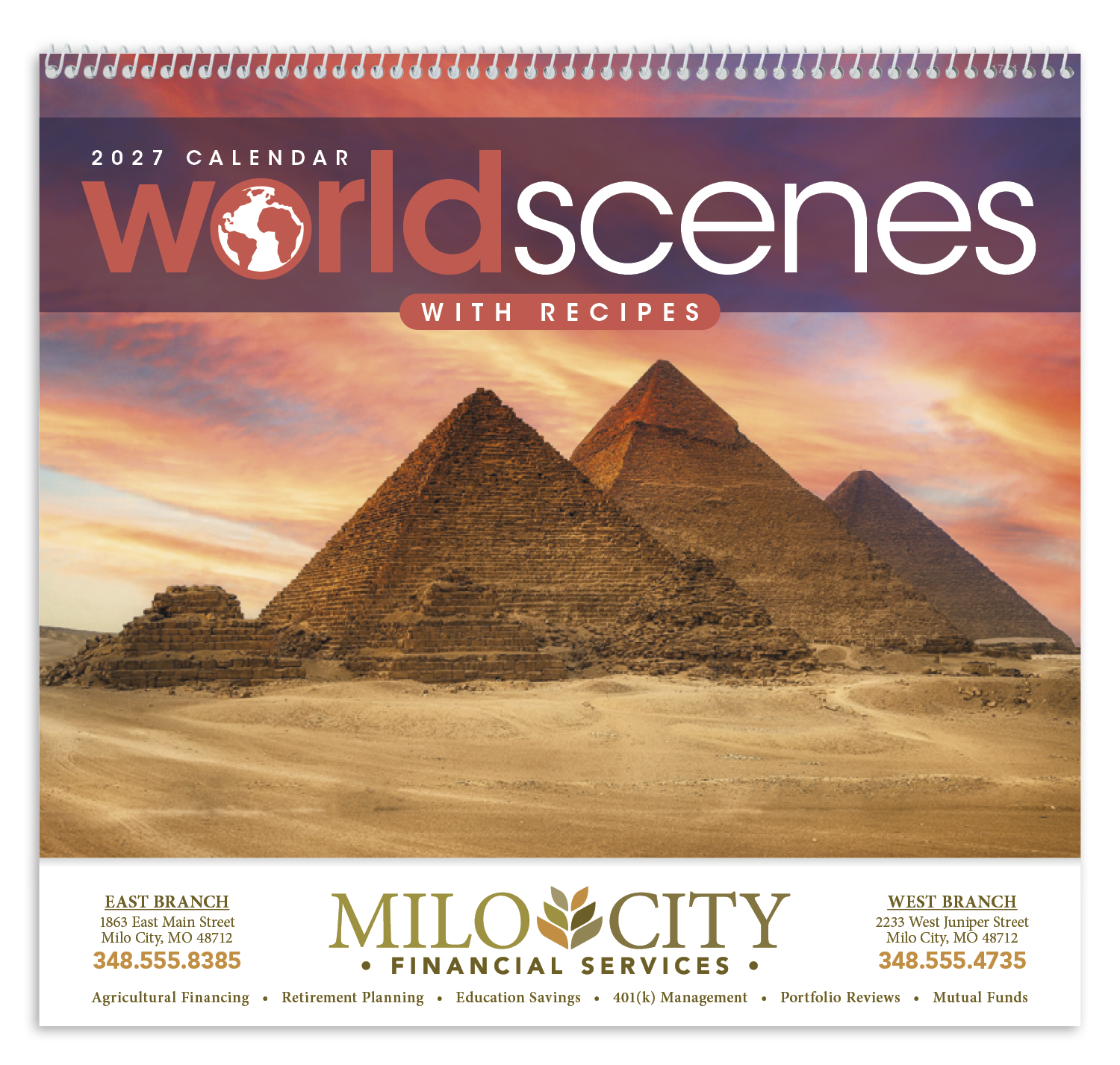 Triumph® Calendars World Scenes with Recipe Calendar 53