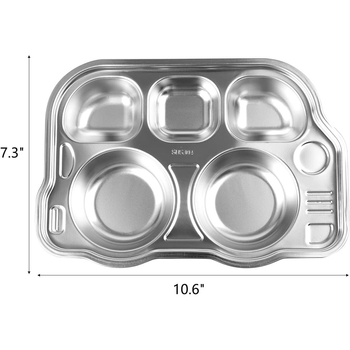 5 Section Car Shape 304 Stainless Divided Platter 5