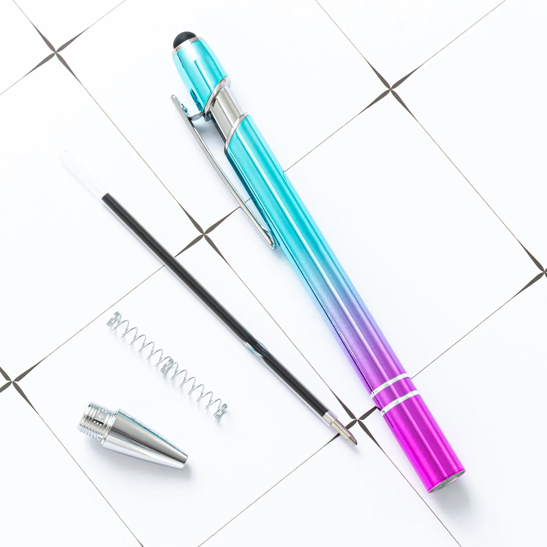2 in 1 Gradient Metal Stylus Ballpoint Pen 3