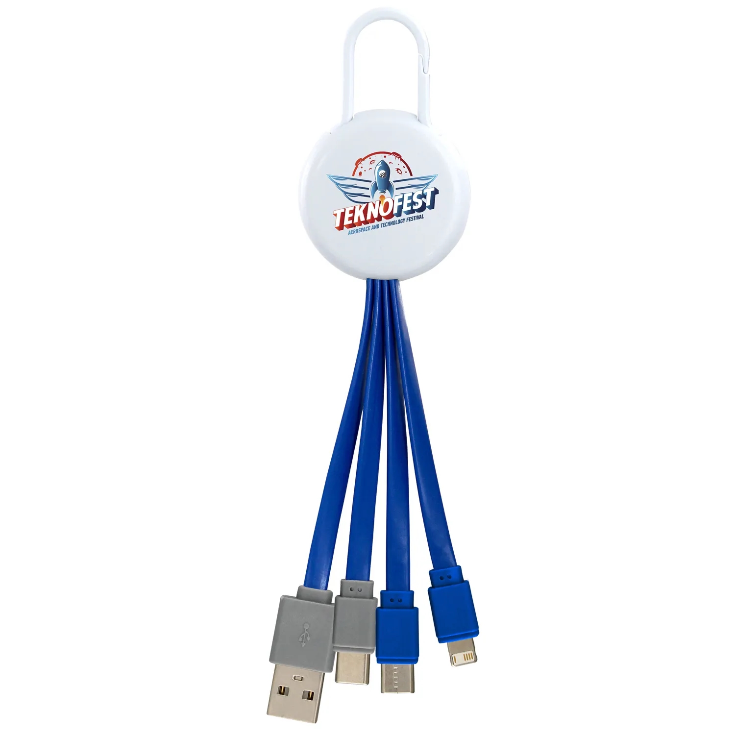 WHITE VIVID CLIP 3-IN-1 DUAL INPUT CHARGING CABLE 15