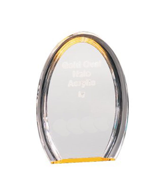 8" Oval Gold Halo Acrylic Award