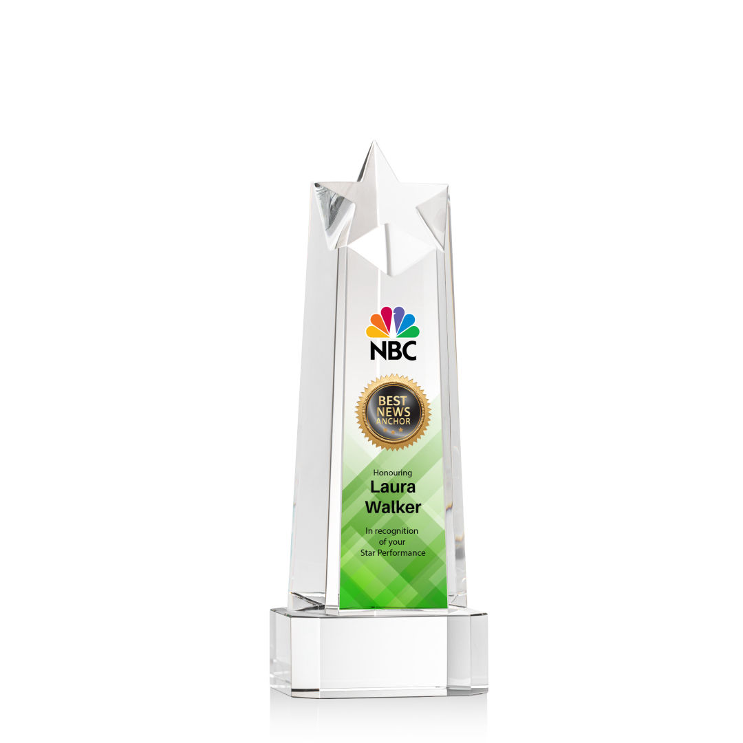 Delaware Star VividPrint™ Award on Base - Clear 11