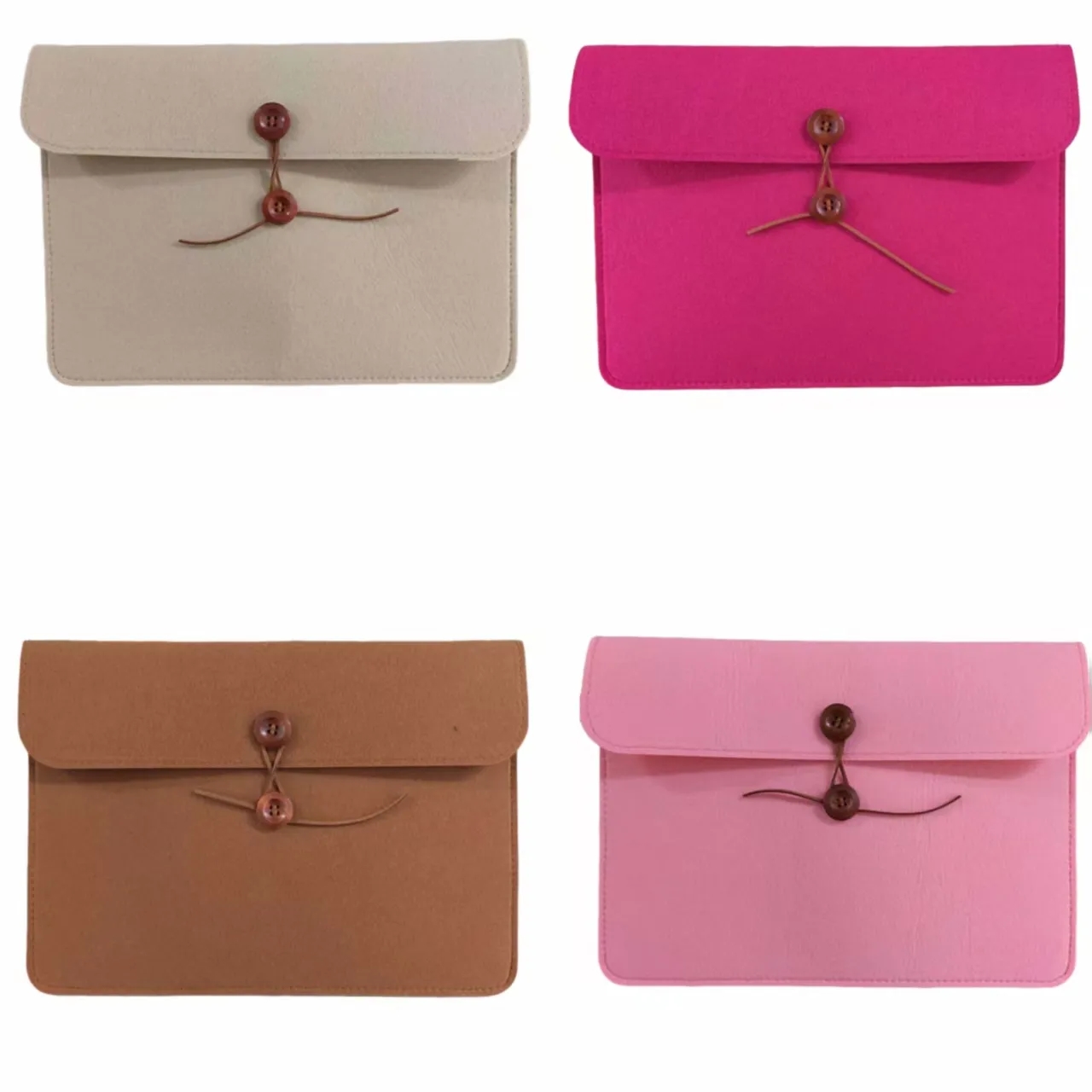 Customizable Felt Document Bag, Button Office Organizer 1