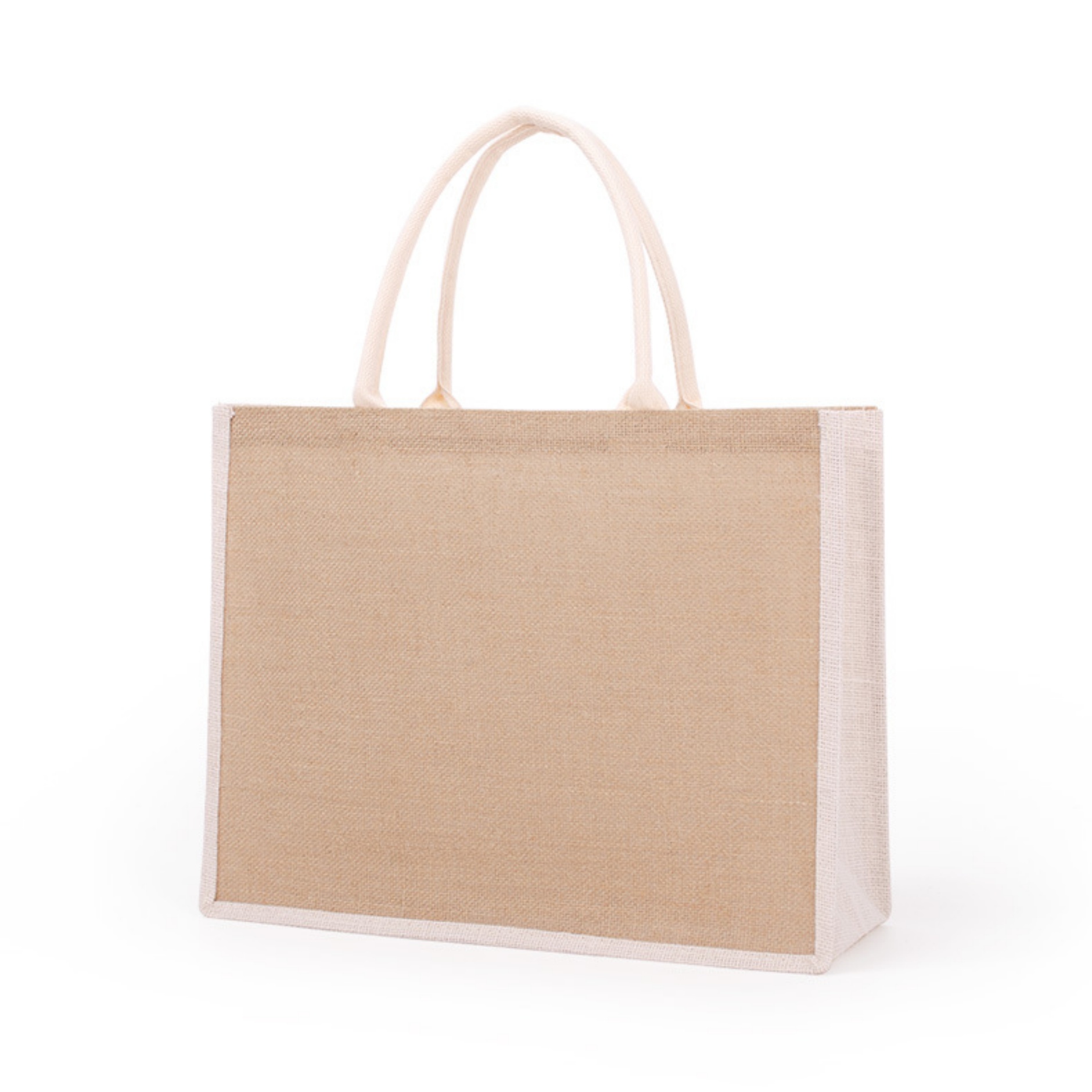 Large Jute Tote Bag with Handles, custom tote bag with logo imprint 9
