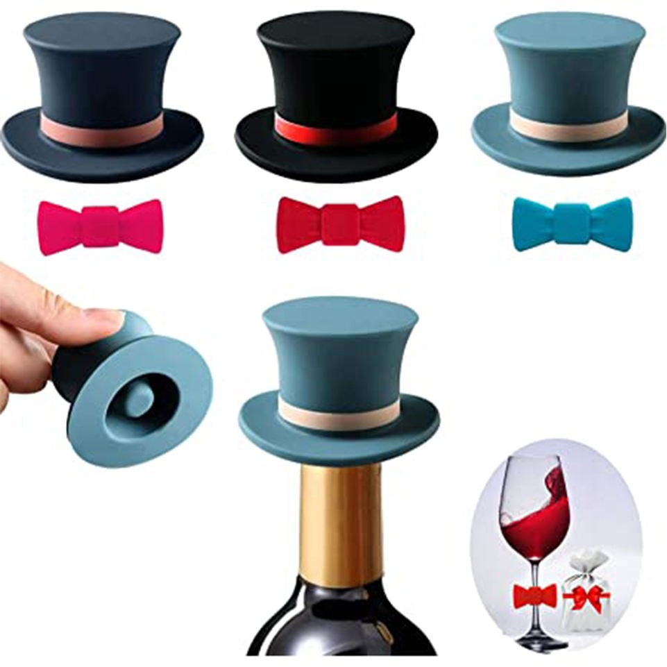 Gentleman Hat Shaped Silicone Wine Stopper 2