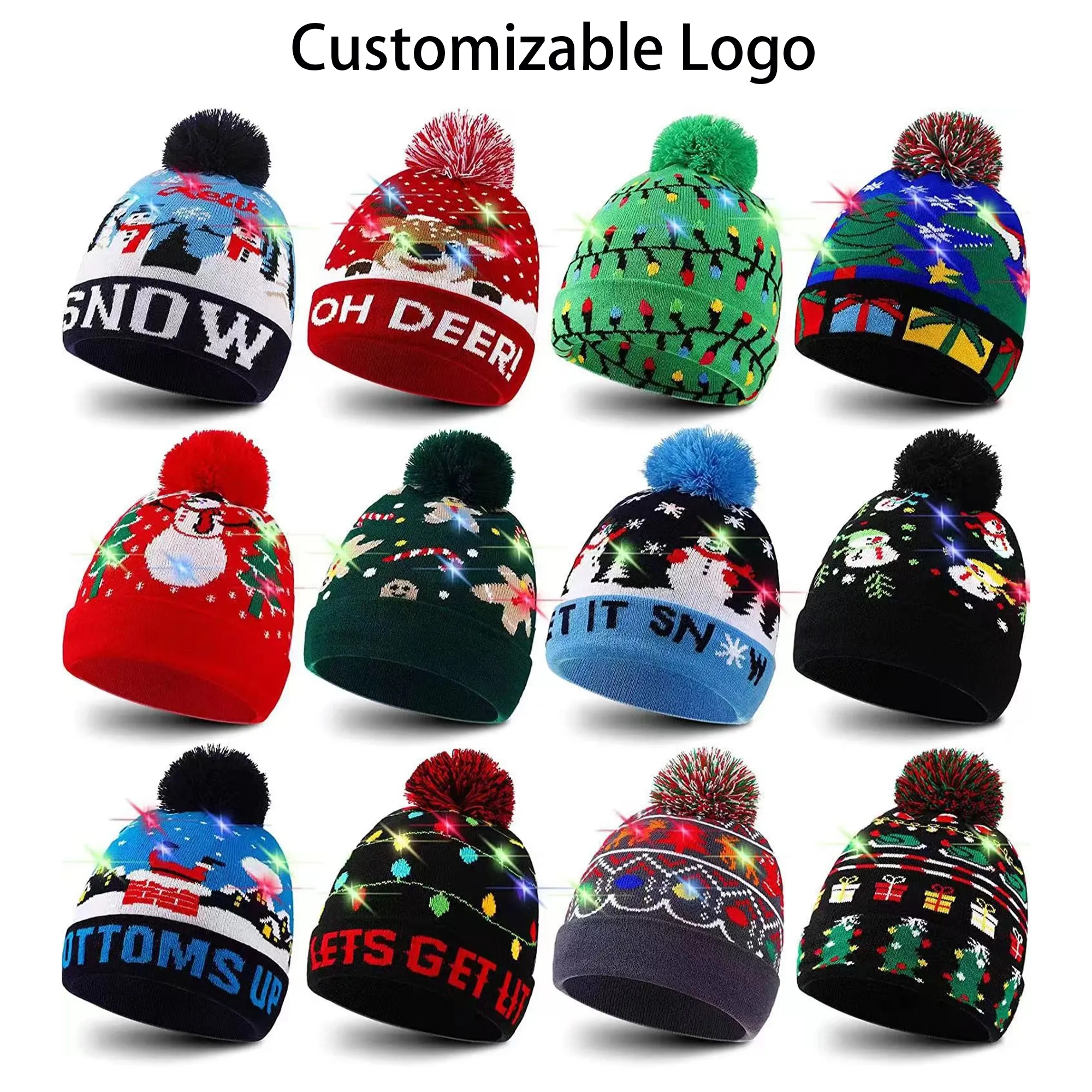 Christmas Woolen Hat With Customizable Logo 1