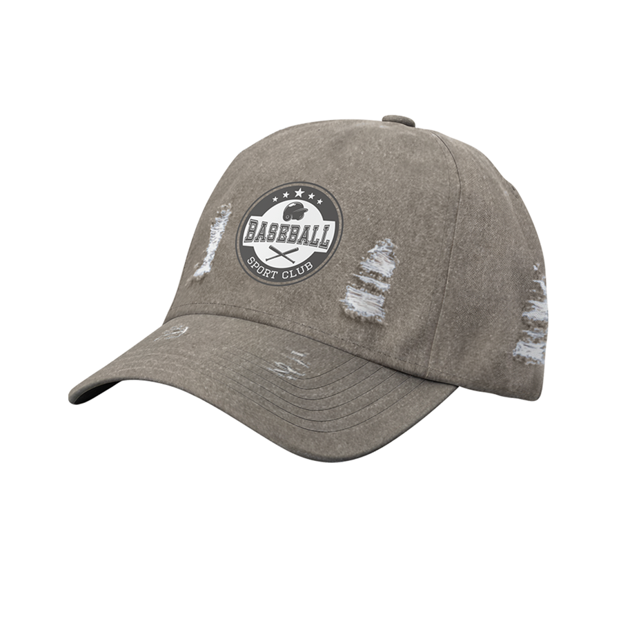 Premium Stock Ripped Cotton 6-Panel Unstructured Cap w/ 2