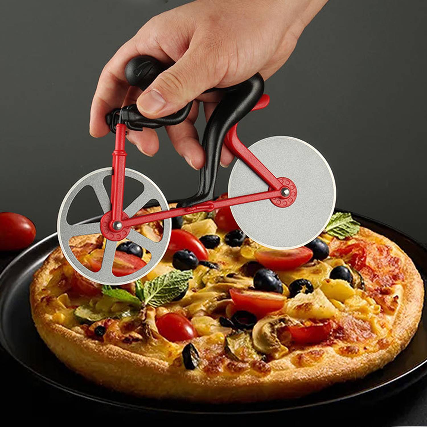 Creative Bicycle Stainless Steel Roller Pizza Cutter 2