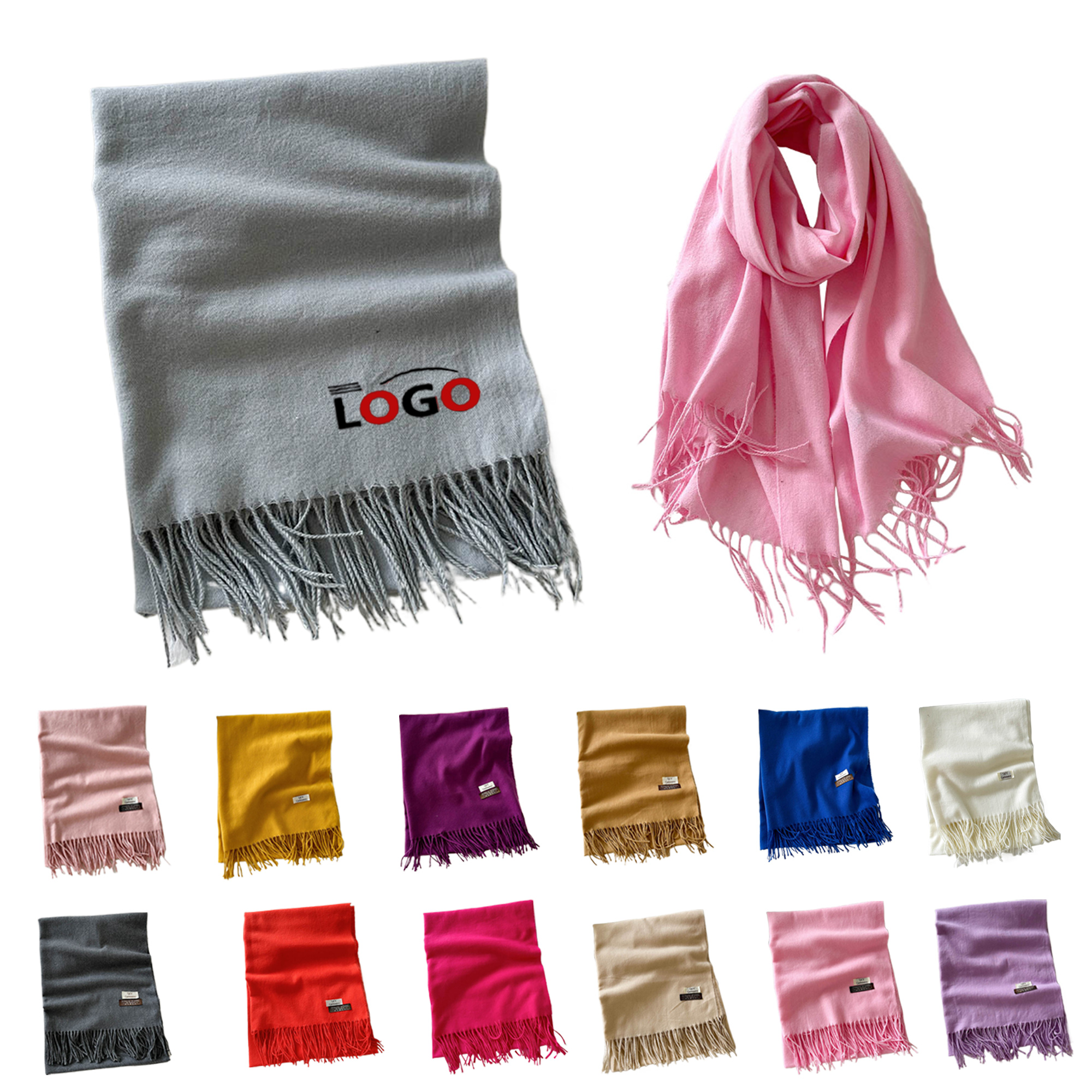 Winter Warm Solid Color Faux Cashmere Scarf 9