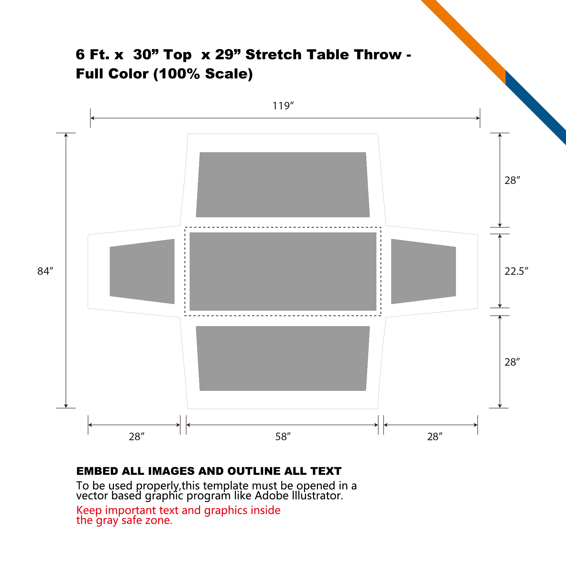6' Brintor Liquid Repellent Stretch Table Throw 2