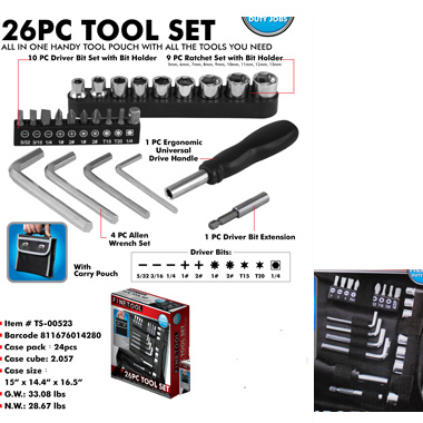 26pc Tool set in zipper travel case 3