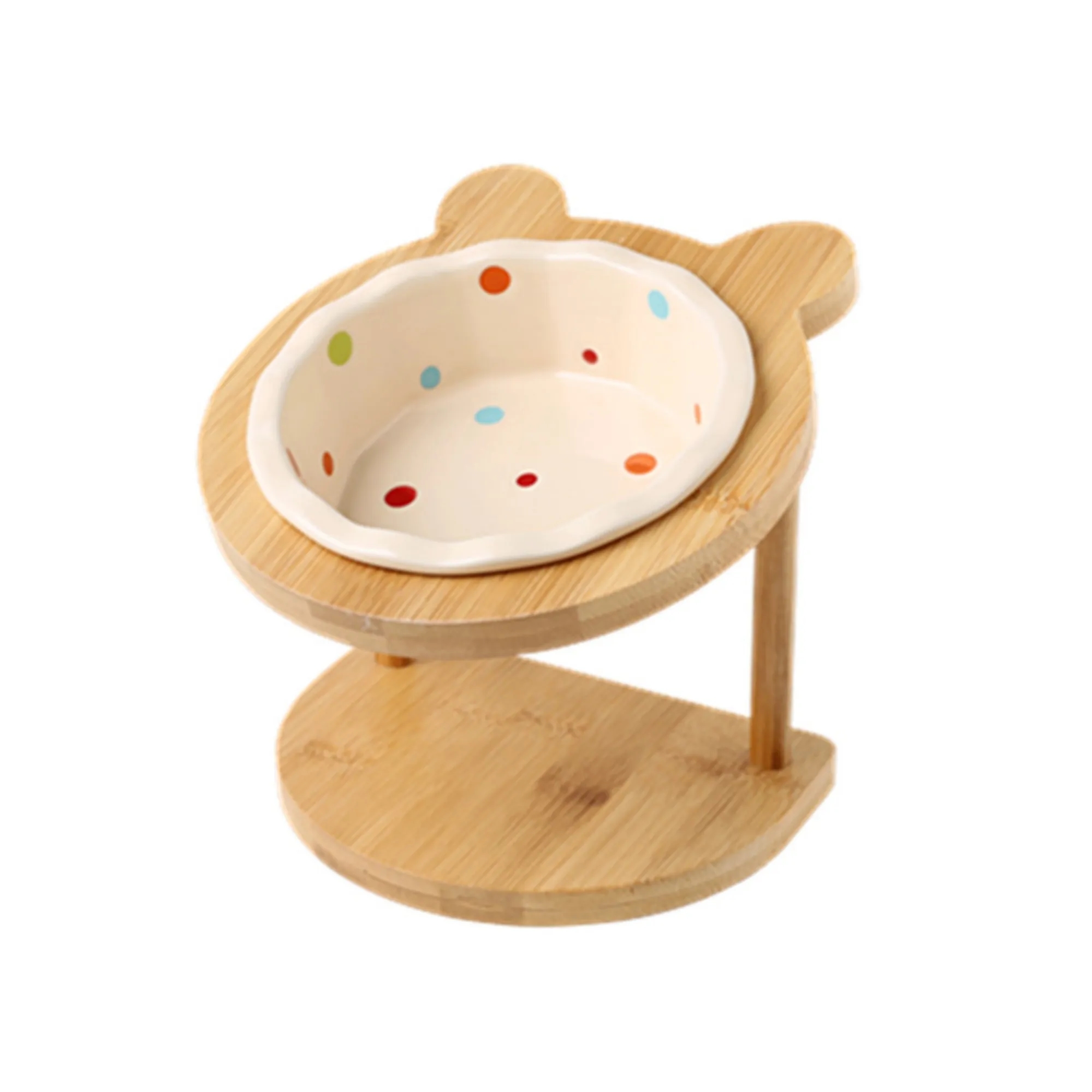 Ceramic Cat Food Dish Bowl Rack And Cat-Bowl 11
