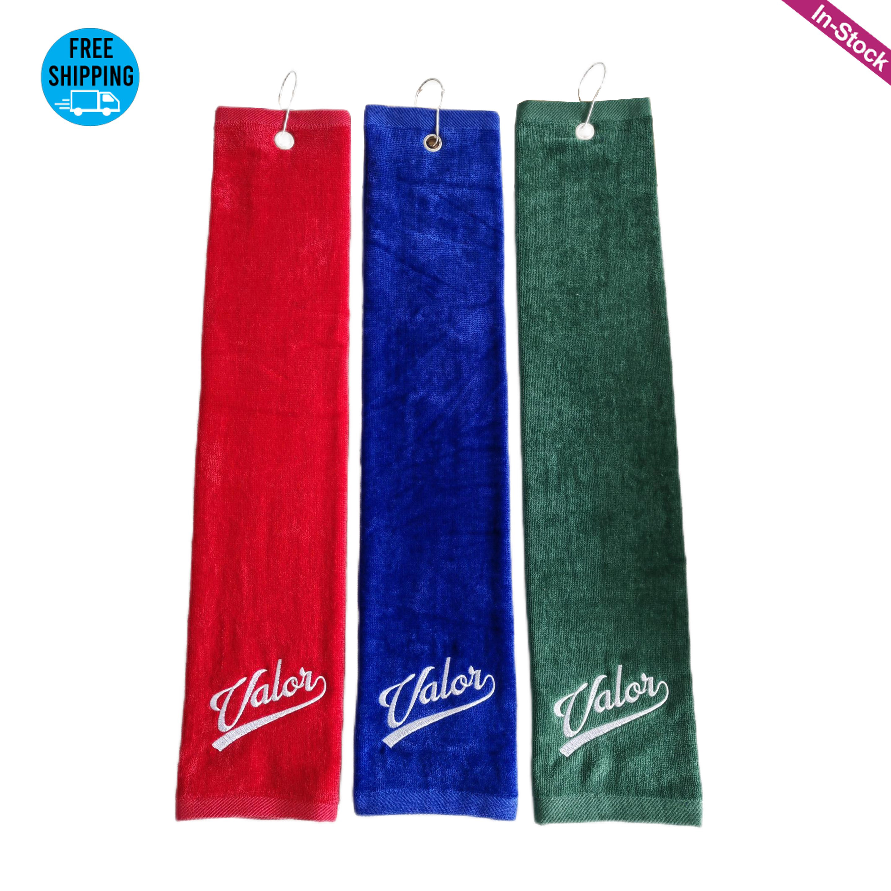 Embroidered Trifolded 480GSM Premium Velour Golf Towel 3