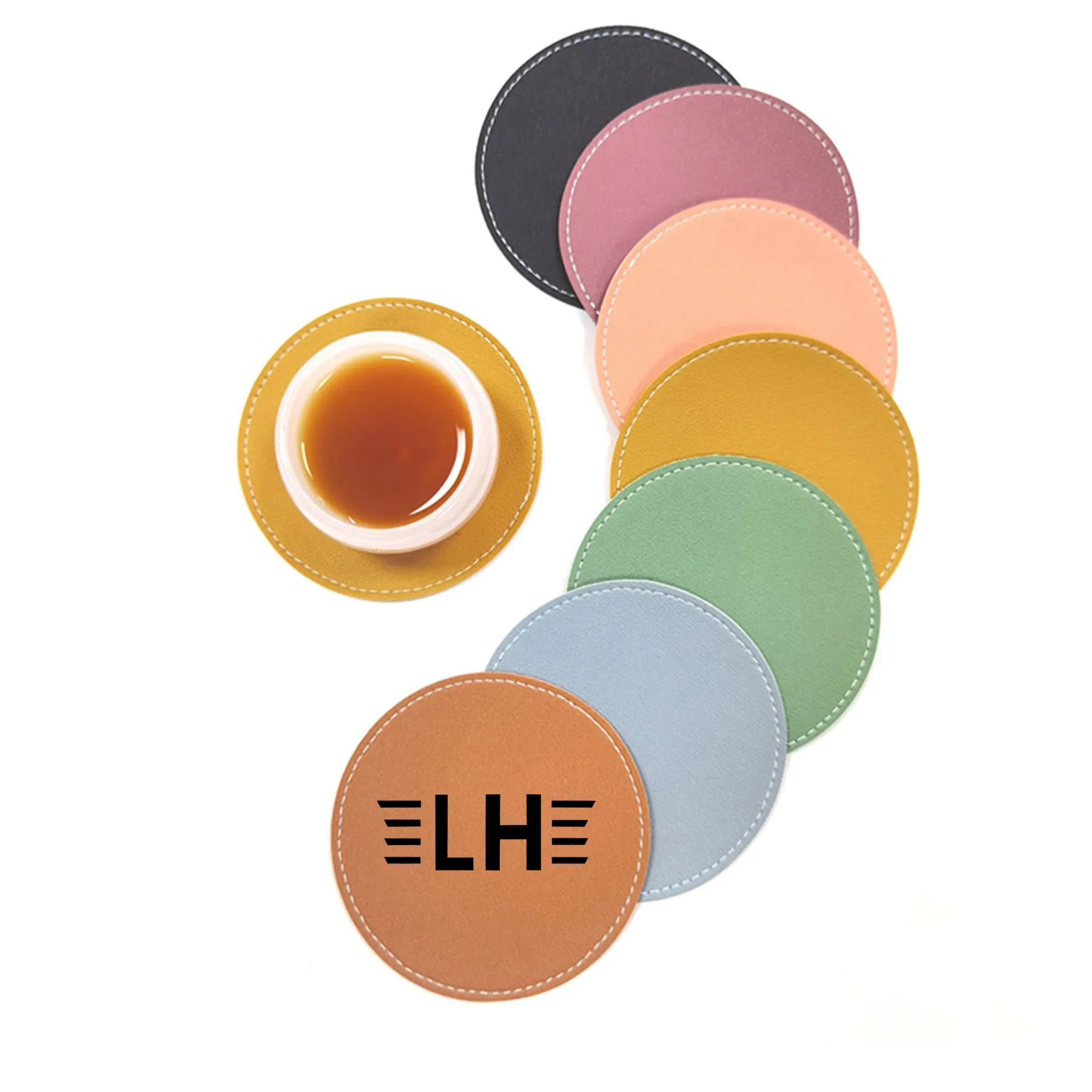 Leather Round Coaster 8