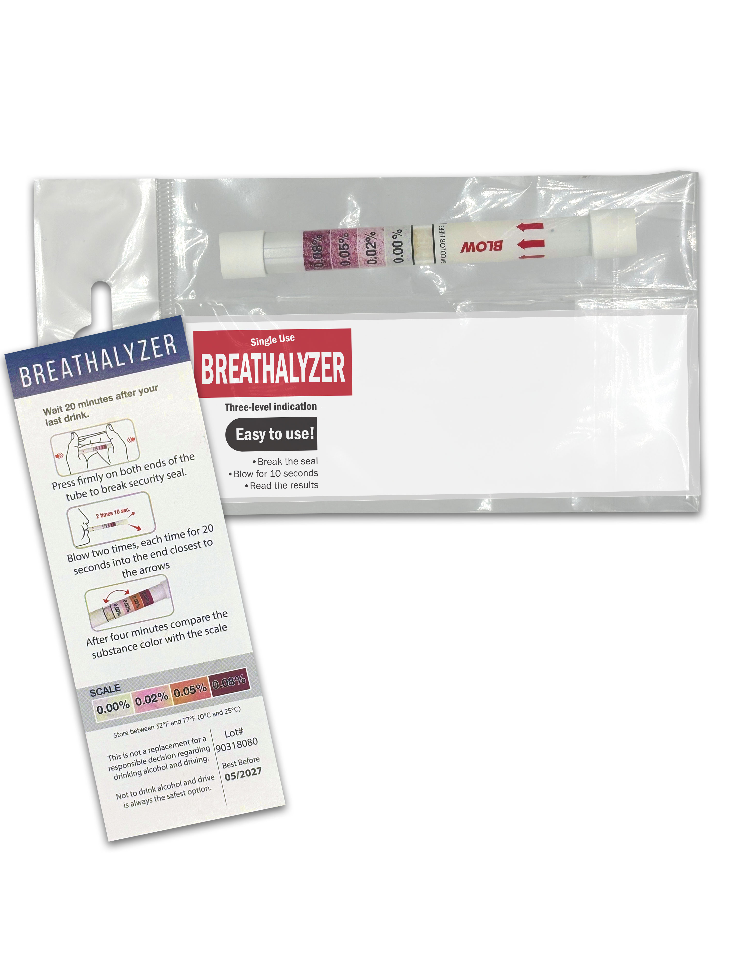 Single-Use Breathalyzer with Custom Printed Insert 7