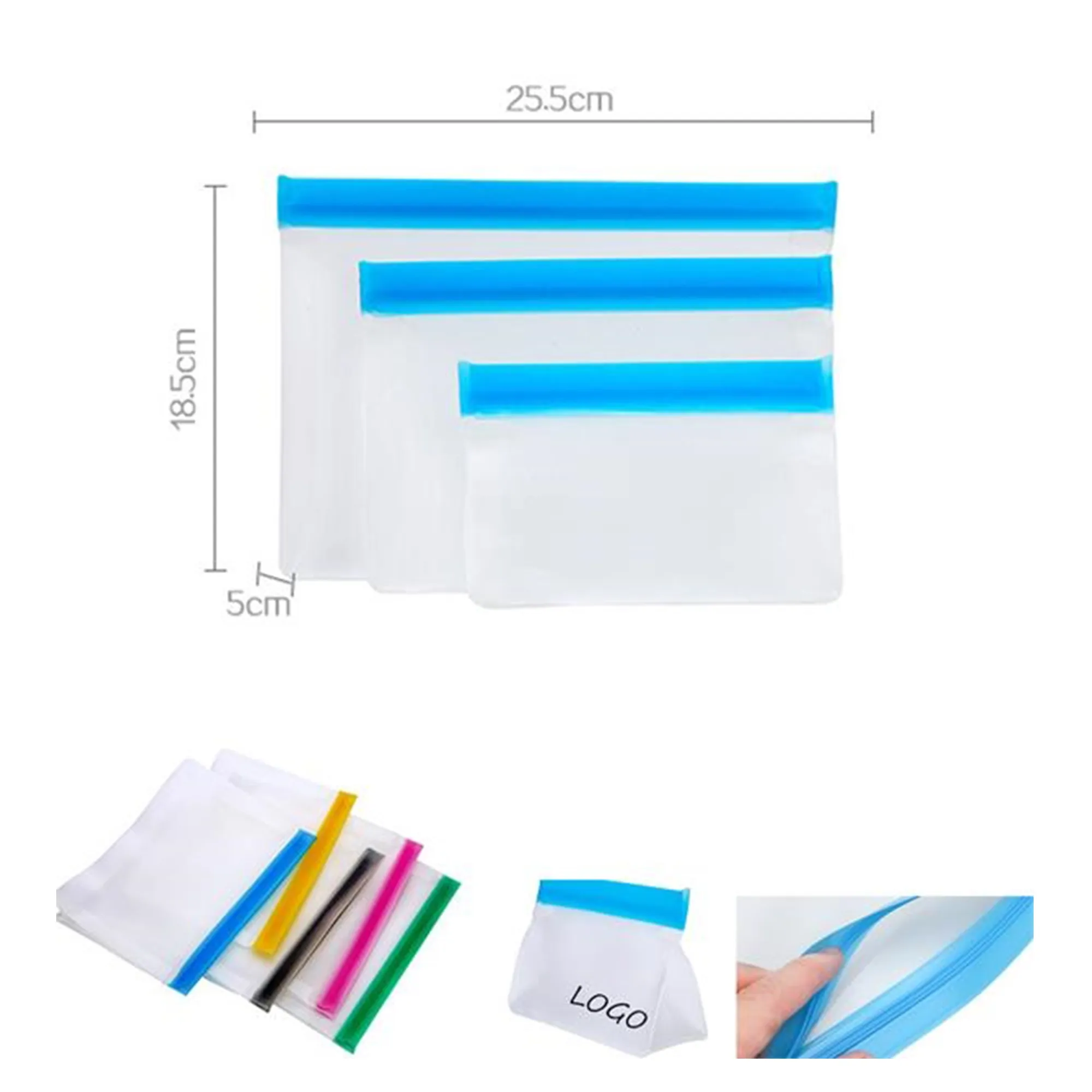 Reusable PEVA Zip Top Storage Bags